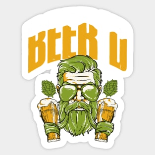 Beer'd Funny Beard Gift Sticker